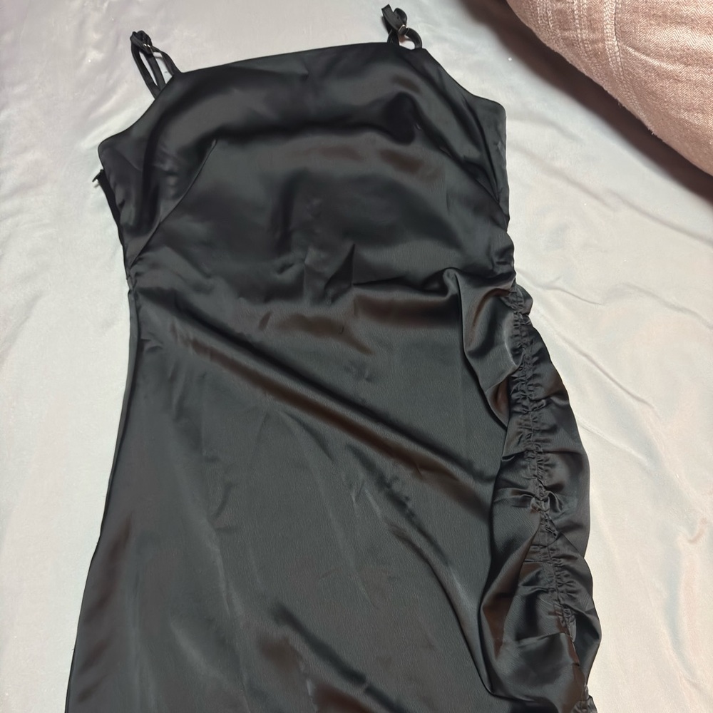 Elegant Black Satin Dress